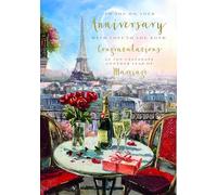 Ling Design Anniversary Card for Both of You - Romantic Paris Eiffel Tower Scene - Gold Foil Finish - Premium Greeting Card for a Special Couple with Envelope