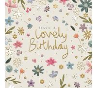 Ling Design Birthday Card for Women - Contemporary Floral Pattern - Embossed Foil Finish - Lovely Birthday Card for Her