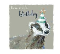 Ling Design Birthday Greeting Card - Have a Wild Birthday - Adorable Badger Illustration - Suitable for him / for her