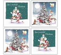 Ling Design Charity Christmas Cards Multipack - Pack of 10 Assorted Premium Quality Christmas Greeting Cards with Envelopes - Festive Dogs & Cats - (5 Each of 2 Designs) - Supporting UK Charities