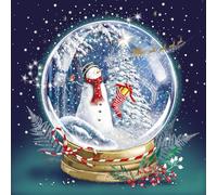 Ling Design Charity Christmas Cards Multipack - Pack of 10 Premium Christmas Greeting Cards with Envelopes, Festive Snowman Snowglobe - Supporting UK Charities