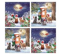 Ling Design Charity Christmas Cards Multipack - Pack of 20 Assorted Premium Quality Christmas Greeting Cards with Envelopes - Festive Dogs - (10 Each of 2 Designs) - Supporting UK Charities