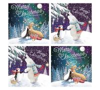 Ling Design Charity Christmas Cards Pack of 10 - Festive Penguin & Friends in the Snow - Assorted Premium Greeting Cards Multipack with Envelopes - 5 Each of 2 Designs - Supporting UK Charities