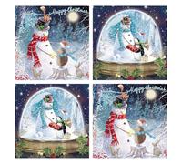Ling Design Charity Christmas Cards Pack of 10 - Festive Snowman & Friends in the Snow - Assorted Premium Greeting Cards Multipack with Envelopes- 5 Each of 2 Designs - Supporting UK Charities