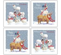 Ling Design Charity Christmas Cards Pack of 20 - Festive Farm Animals in the Snow - Assorted Premium Greeting Cards Multipack with Envelopes - 10 Each of 2 Designs - Supporting UK Charities