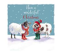 Ling Design Charity Christmas Cards - Pack of 6 Premium Christmas Greeting Cards with Envelopes - Festive Sheep in Wellies in the Snow - Supporting UK Charities