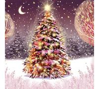 Ling Design Charity Christmas Cards Pack of 8 - Festive Tree in the Snow - Premium Greeting Cards Multipack with Envelopes - Supporting UK Charities