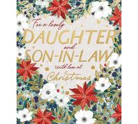 Ling Design Christmas Card for Daughter & Son-in-Law - Festive Poinsettia Flowers - Embossed Gold Foil Finish - Premium Greeting Card with Envelope