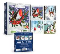 Ling Design Christmas Charity Cards Bumper Box, 28 Cards, 7 of 4 Designs | Supports 4 UK Charities, Winter Wildlife Art, Recyclable Box, Merry Christmas Greeting, FSC Certified