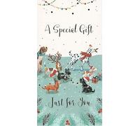 Ling Design Christmas Greeting Card with Money Wallet - Festive Dogs - Perfect for Christmas Gifting
