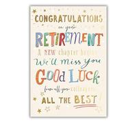 Ling Design Congratulations Retirement Card - Retirement Card for Men or Women with Contemporary 'All The Best' Star Design and a Foil Finish