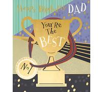 Ling Design Dad Birthday Card - Happy Birthday Card for Men with Contemporary 'You're the Best' Trophy Design and a Foil Finish