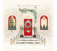 Ling Design Exquisite Handmade Xmas Cards - Gold Embossed - Embellished - Raised Cut-Out Art - Christmas Cards Great British Card Company (Morning Christmas Post - Pack of 5 Cards)