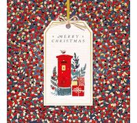 Ling Design Exquisite Handmade Xmas Cards - Gold Embossed - Embellished - Raised Cut-Out Art - Christmas Cards Great British Card Company (Postbox Festive Delivery - Pack of 5 Cards)