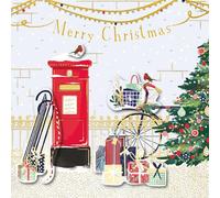 Ling Design Exquisite Handmade Xmas Cards - Gold Embossed - Embellished - Raised Cut-Out Art - Christmas Cards Great British Card Company (Xmas Collection - Single Card)