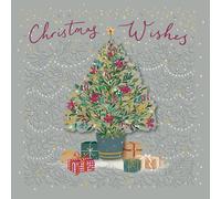 Ling Design Exquisite Handmade Xmas Cards - Gold Embossed - Embellished - Raised Cut-Out Art - Christmas Cards Great British Card Company (Opulent Xmas Tree - Single Card)