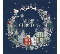 Ling Design Exquisite Handmade Xmas Cards - Gold Embossed - Embellished - Raised Cut-Out Art - Christmas Cards Great British Card Company (Magical Wreath - Pack of 5 Cards)