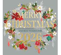 Ling Design Exquisite Handmade Xmas Cards - Gold Embossed - Embellished - Raised Cut-Out Art - Christmas Cards Great British Card Company (2026 Best Wishes - Single Card)