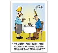 Ling Design Funny Birthday Card for Men - Amusing Cake Joke - Premium Greeting Card with Envelope