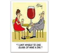Ling Design Funny Birthday Card for Men - Amusing Red Wine Joke - Premium Greeting Card with Envelope