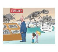 Ling Design Funny Birthday Card for Men - Fossil Exhibit Age-Related Joke - Amusing Birthday Greeting Card -' Excuse me? Are You an Exhibit?'