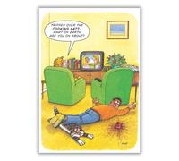 Ling Design Funny Birthday Card for Men - Rude Mishearing Joke - Amusing Birthday Greeting Card - 'Tripped over the Cooking Fat?' - (LD8668)
