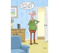 Ling Design Funny Birthday Card - Humorous Alexa Memory Joke Design - Men's Greeting Card