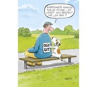 Ling Design Funny Birthday Card - Humorous 'Old Git' Man's Best Friend Joke Design - Funny Birthday Card for Men
