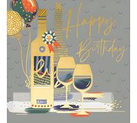 Ling Design Male Birthday Card - Handcrafted Happy Birthday Card with Contemporary 'Celebrate' Wine Design and an Embossed Foil Finish with Embellishments - Birthday Card for Men