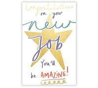 Ling Design New Job Congratulations Card - Modern Star Design - Foil Finish - Good Luck Greeting Card for New Job