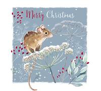 Ling Design Pack of 6 Artistic Charity Christmas Cards - 'Mouse At Christmas' - 6 Cards of 1 Illustrated Design - From The Great British Card Company