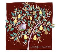 Ling Design Partridge In A Pear Tree - Premium Gold Foil Finished Xmas Charity Christmas & New Year Cards Pack of 6