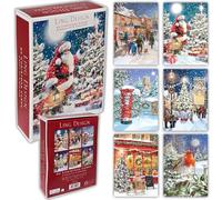 Ling Design Premium Box of 24 Assorted Christmas and Happy New year Cards - 4 Each of 6 Designs - Great British Card Company (Classic Selection)