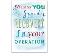 Ling Design Speedy Recovery After Operation Card for Men or Women - Lovely Seagull Design - Gold Foil Finish - Get Well Soon Premium Greeting Card with Envelope