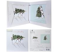 Ling Design The Curious Inksmith - Festive Arts & Crafts Pack of 8 Christmas Cards in 2 Designs Published 16 x 16cm - Gold Embossed - Great British Card Company (Penguin Party)