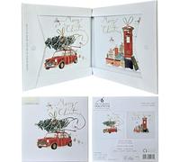 Ling Design The Curious Inksmith - Festive Arts & Crafts Pack of 8 Christmas Cards in 2 Designs Published 16 x 16cm - Gold Embossed - Great British Card Company (Special Delivery)