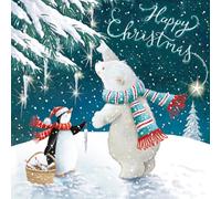 Ling Design Whimsical Cute & Festive Kids & School Pack of 6 Christmas Cards - Premium Board - Charity Christmas Cards Great British Card Company (Decorating the Tree)