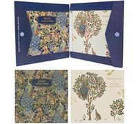 Ling Design William Morris & Co Originals - Festive Arts & Crafts Pack of 8 Christmas Cards in 2 Designs Published 16 x 16cm - Gold Embossed - Great British Card Company (Wild Forest)