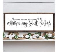 Ling88 Wall Art I Have Found The One Whom My Soul Loves Prints Sign For Above The Bed Wall Decor Wedding Love Quotes Art Canvas Painting Poster 20X80Cm Wall Décor - 50X70Cm