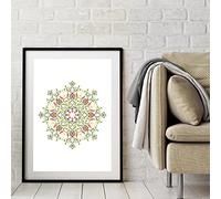 Ling88 Wall Art Paintings Hand Drawn Mandala Pattern Prints Turkish Style Poster Arabesque Bright Floral Canvas Painting Wall Picture Home Decor For Room Aesthetic 50X70Cm