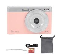 LINGDAV 50MP 4K Digital Camera with 2.88in IPS Screen, 16X Digital Zoom Anti Shaking Vlog Camera, Small Portable HD Video Camera with Fill Light for Travel and Social Media (Pink)