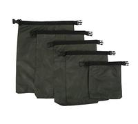 LINGDAV 5Pcs Outdoor Dry Bag, Swimming Dry Bag for Kayaking Rafting Boating Hiking, 190T Polyester Roll Top Closure with Quick Release Buckle, Army Green