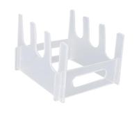 LINGDAV Acrylic Plate Dinnerware Display Stand, Space Saving Kitchen Organizer, Sturdy and Non Slip Plate Holder with Modern Design, Multi Functional Rack for Plates, Pot Lids and Cutting (3 Layer)