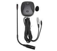 LINGDAV Gooseneck Condenser Mic with XLR Connector, Desktop Cardioid Microphone for Speech Lecture Video Conference, Adjustable Gooseneck Mic with Base and Foam Windscreen, Low Impedance F