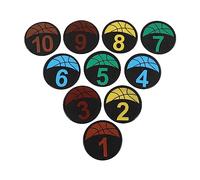 LINGDAV Numbered Flat Cones Spot Markers Set, Floor Spot Markers for Sports Training, Bright PVC Agility Discs with Numbers 1-10 for Basketball Soccer Drills