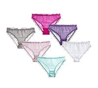 LingDooo Women Multi Pairs Pure Silk Briefs Panties Soft Smooth Healthy Bikini Classic Casual Underwear, Breathable-6, Medium