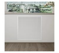 LINGDSWULING Customizable Modern Radiator White Louvered Grill Steam Bathroom Slatted Design Bedroom Good Air Permeability Waterproof Vertical Louver Grille Pipe(Beige,23.62x23.62in(60x60cm))