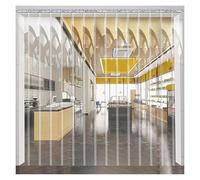 LINGDSWULING Installation Windproof Garage Cover Plastic Freezer Curtain Walk In Cooler Curtains Strip Plastic Strip(41.34x114.17in/1.05x2.9m)
