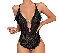 Lingerie For Women Sexy Naughty Plus Size Robes Black With Robe Set Naughty, Lace Bra and G-String Sets Eye Mask Strappy Underwear Cutout Nightwear