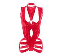 Lingerie for Women Teddy Bodysuit with Garter Belt Lace Babydoll Full Slips, Exotic2& Red,XL